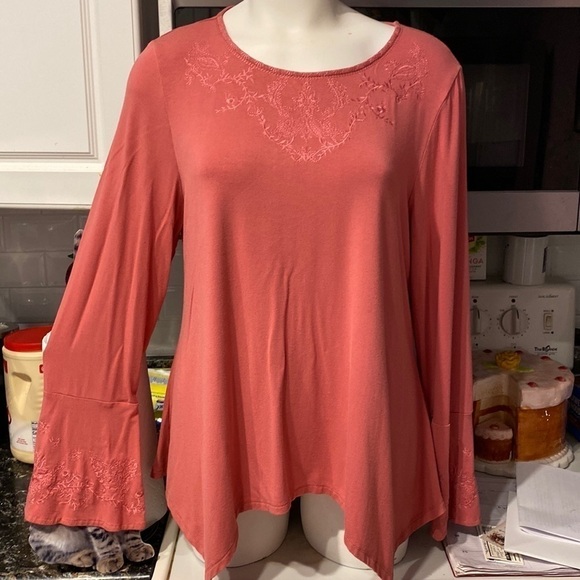 E womens Adrianna Papell long sleeve stretch regular size top XL - Picture 1 of 3